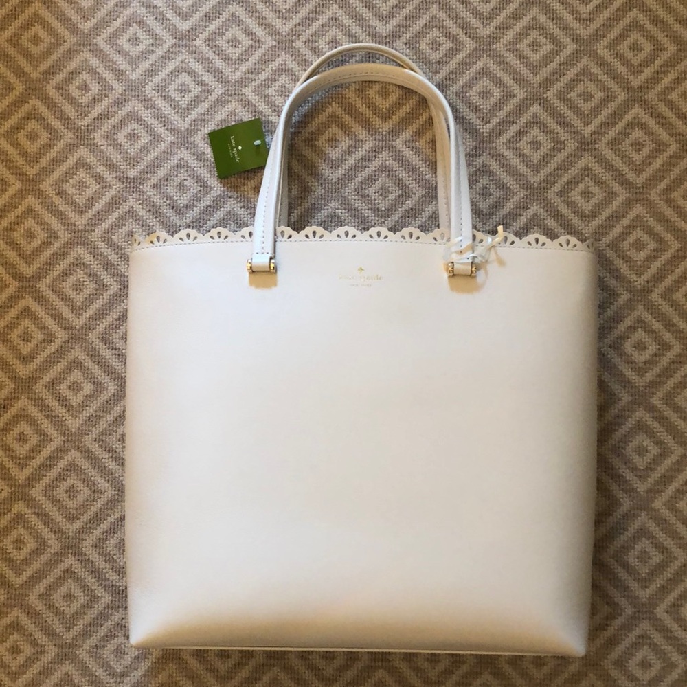 White Leather Tote